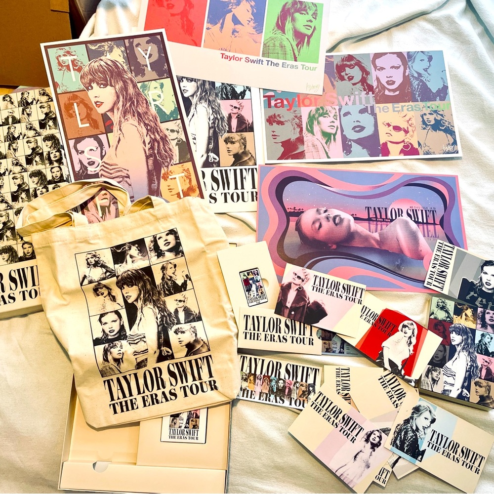 Taylor swift ERAS TOUR swag—VIP box--missing lanyard,  tote bag, one poster .